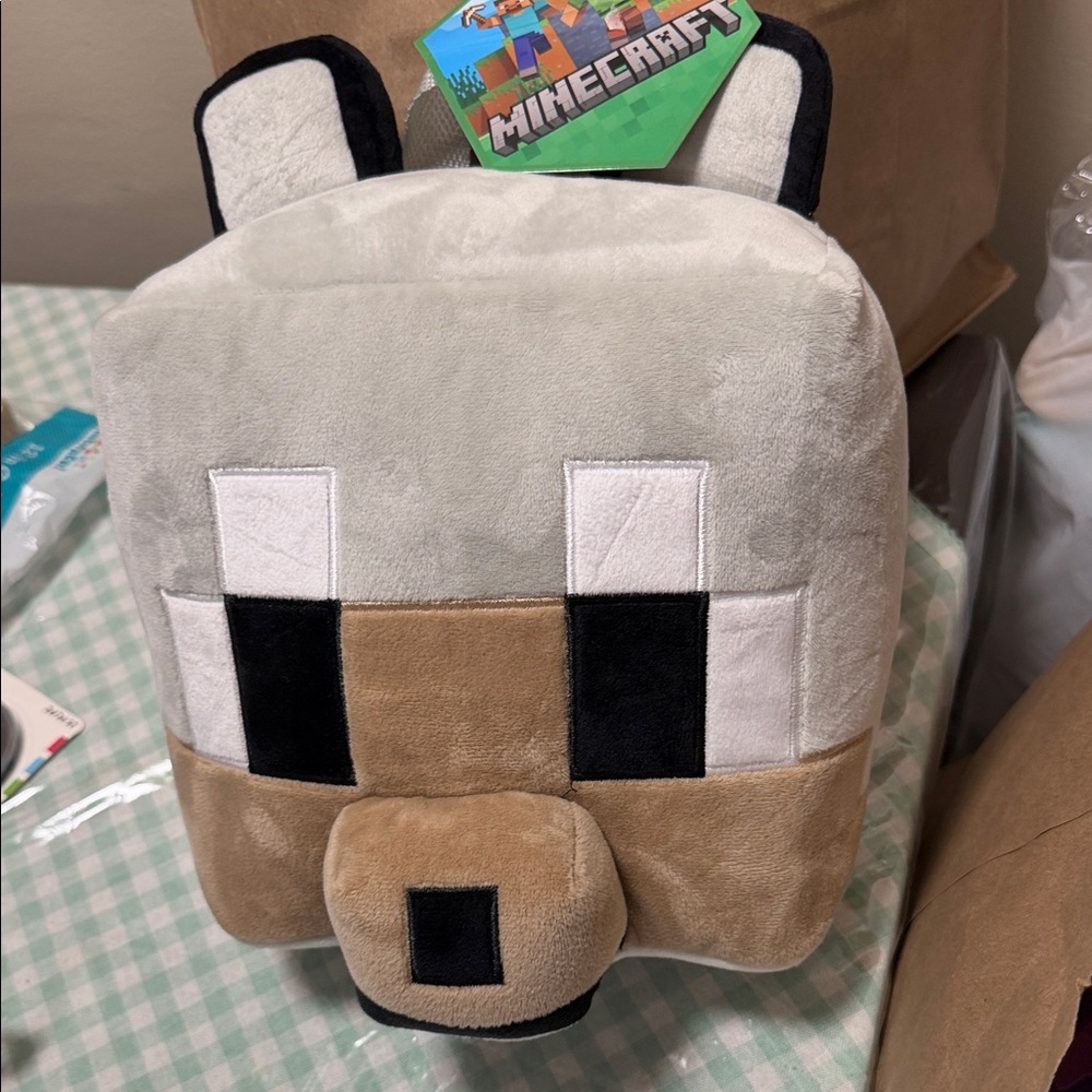 Minecraft Wolf Plush Backpack